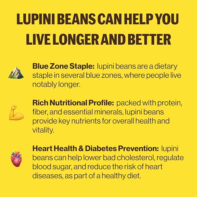 Brami Lupini Beans Snack, Mediterranean Medley | 7g Plant Protein, 0g Net Carbs | Vegan