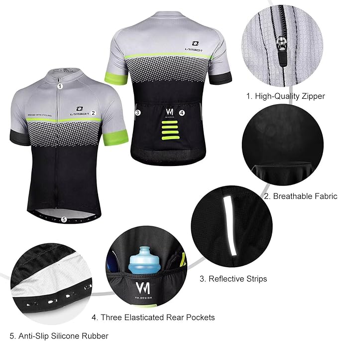 LAMEDA Men's Cycling Jersey Breathable Lightweight Bike Jersey Short Sleeve Quick Dry Moisture