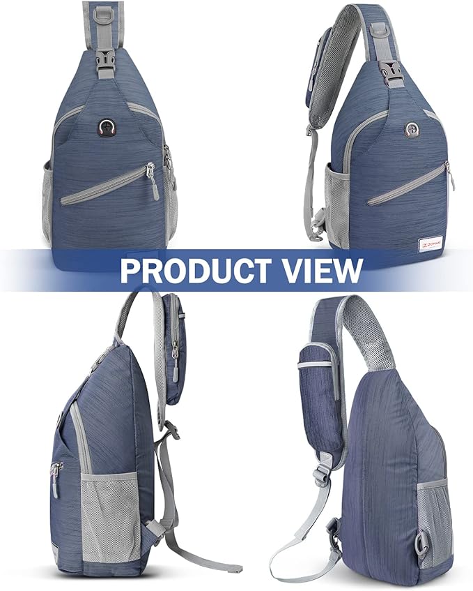 ZOMAKE Sling Bag,Small Crossbody Sling Backpack,Water Resistant Shoulder Daypack for Travel,Anti
