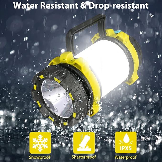 2 Pack Camping Lantern, Outdoor LED Camping Light, Rechargeable Flashlights with 1000LM, 6 Modes