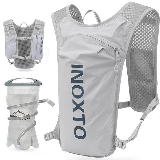 INOXTO Running Hydration Vest Backpack,Lightweight Insulated Pack with 1.5L Water Bladder Bag