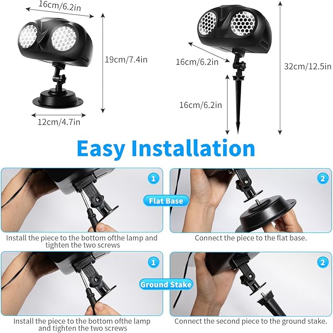 MILPROX Christmas Snowfall Projector Lights, Updated Double-tube Snowflake Projector Lamp, Larger