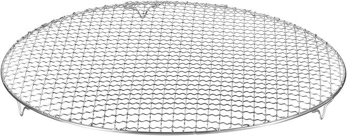 HARFINGTON Round Cooking Rack 16.7-inch 201 Stainless Steel Cross Wire Barbecue Grill Net with 20mm