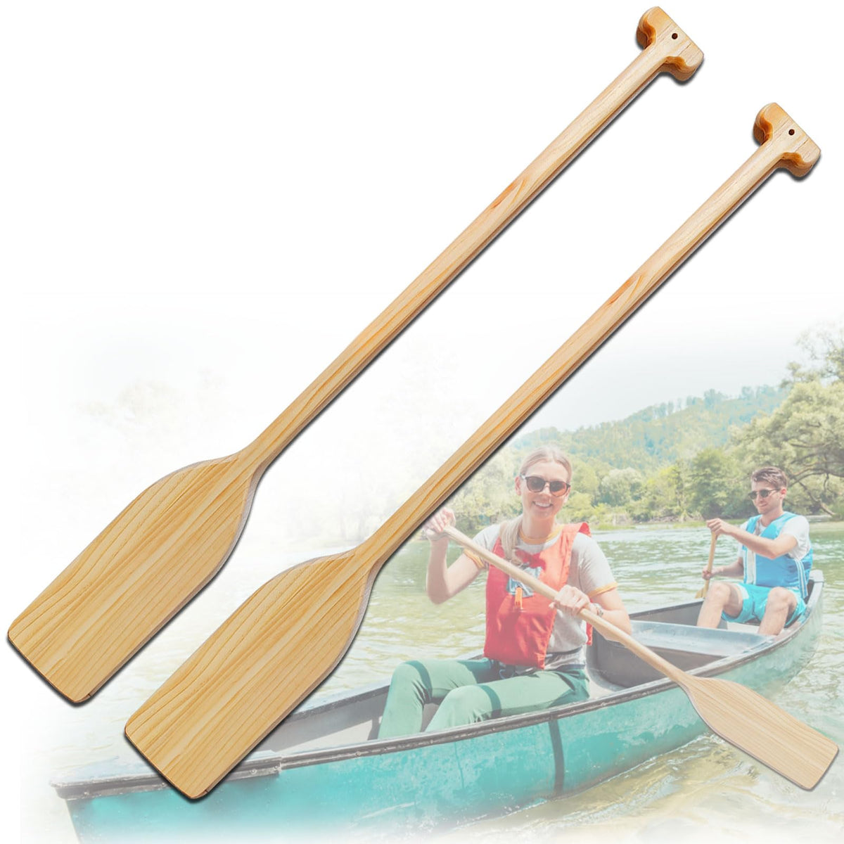 RUBAPOSM Canoe Paddle - 2 Pack, 4ft - product view 1