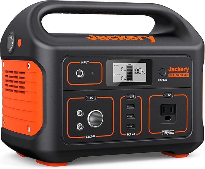 Jackery Portable Power Station Explorer 500, 518Wh Outdoor Solar Generator Mobile Lithium Battery