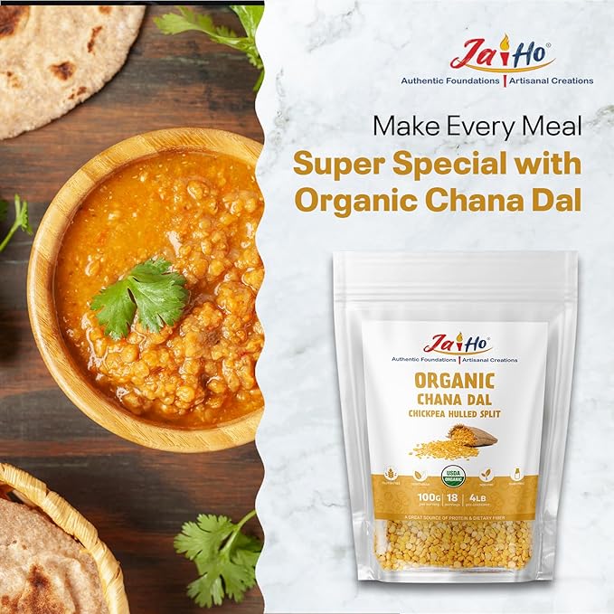 Jai Ho Certified Organic Kabuli Chana Garbanzo Beans 4 lb | Chickpeas Lentils | Indian Kabuli Chole
