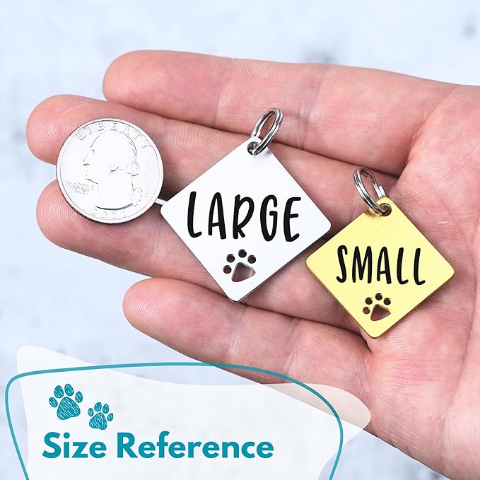 Ultra Joys Dog Tags Personalized for Pets - Hollow Paw Custom Pet ID Tag - Engraved Dog Tag for