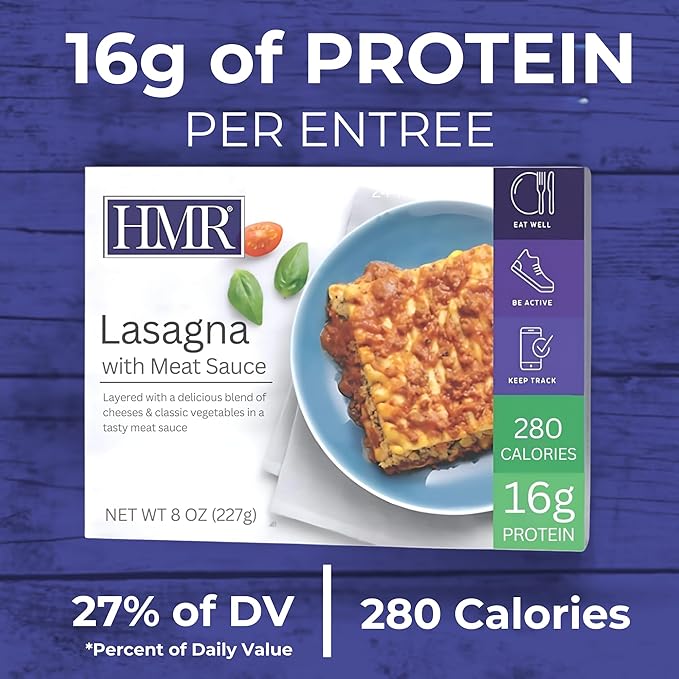 HMR Lasagna with Meat Sauce Entrée | Pre-packaged Lunch or Dinner to Support Weight Loss | Ready to