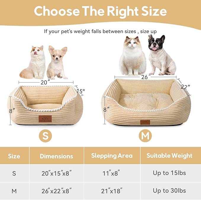 Rectangle Cat Dog Bed for Large Medium Small Pets Indoor Outdoor Machine Washable Sleeping Sofa