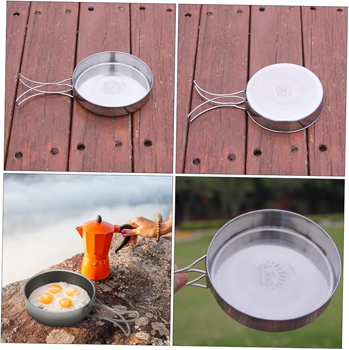 VANZACK Outdoor Pan Camping Cooking Pot Backpacking Cookware Outdoor Cookware Cooking Pan Camp Bbq
