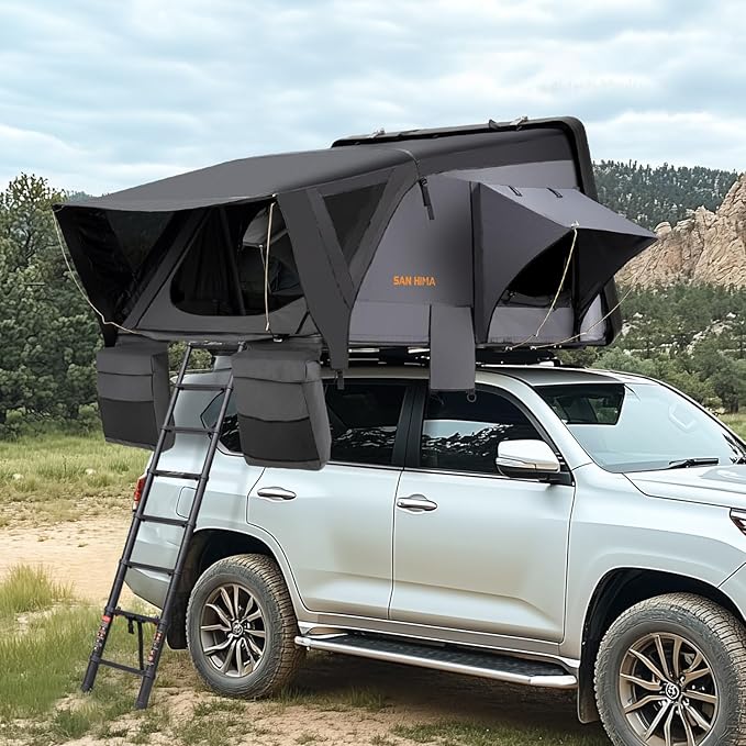 Sanhima Rooftop Tent Hard Shell - Jervis Overland Aluminium ABS Roof Top Tent w/Stargaze Window &