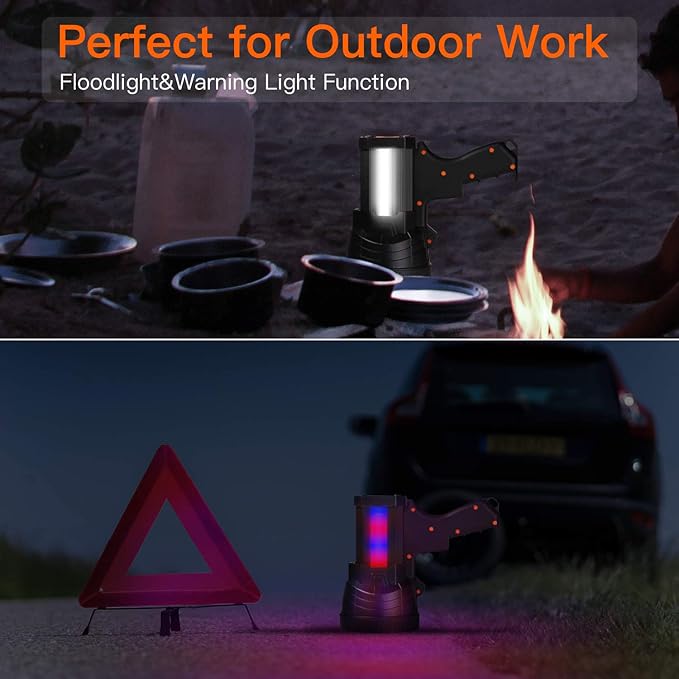 BUYSIGHT Rechargeable Spotlight, 1000,000 -Lumen Spot Lights Hand held Large Flashlight Handheld