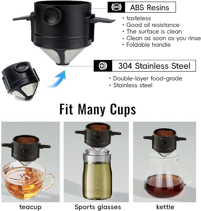 Foldable Camping Cups Mugs Camping Pot Cookware 304-Food-Grade Outdoor Camp Cooking Set with Vented