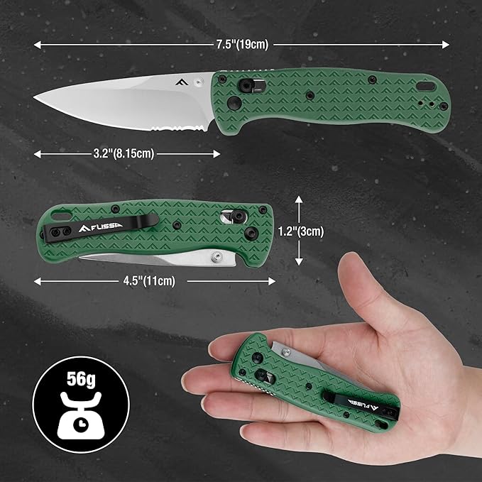 FLISSA 4.5" Folding Pocket Knife, Lightweight EDC Pocket Knife with Axis Lock, 3.2" AUS-8 Steel