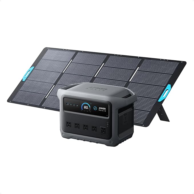Anker SOLIX C1000 Gen 2 Portable Power Station with 400W Solar Panel, 2,000W (Peak 3,000W) Solar