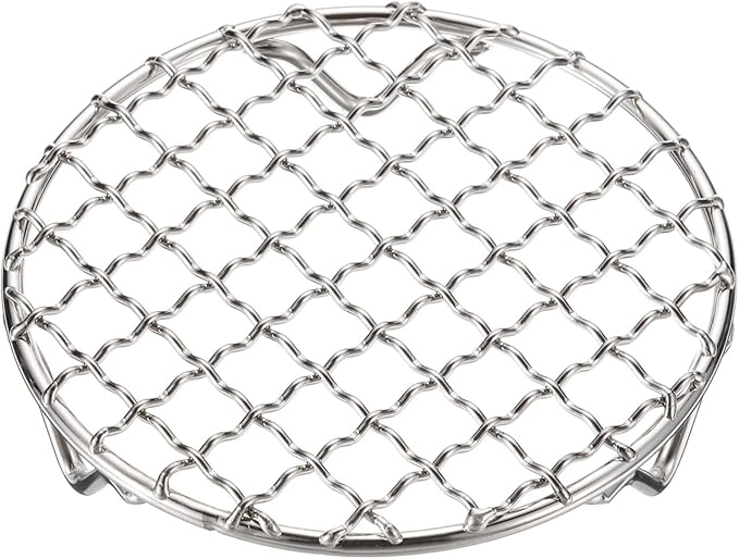 HARFINGTON Round Cooking Rack 4.7-inch 201 Stainless Steel Cross Wire Barbecue Grill Net with 20mm