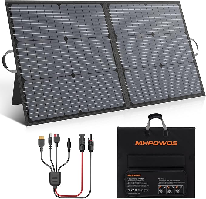 Solar Charger 110W Portable Solar Panel, IP67 Waterproof Foldable Solar Panel kit with 20V Output