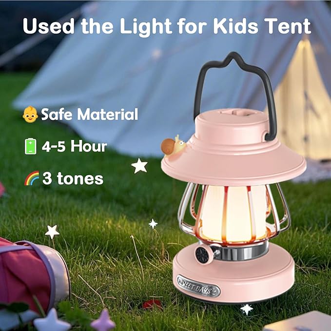 Camping Lantern for Kid Toddler Flashlight with Soft Light & Eye Protection Indoor Outdoor Hanging