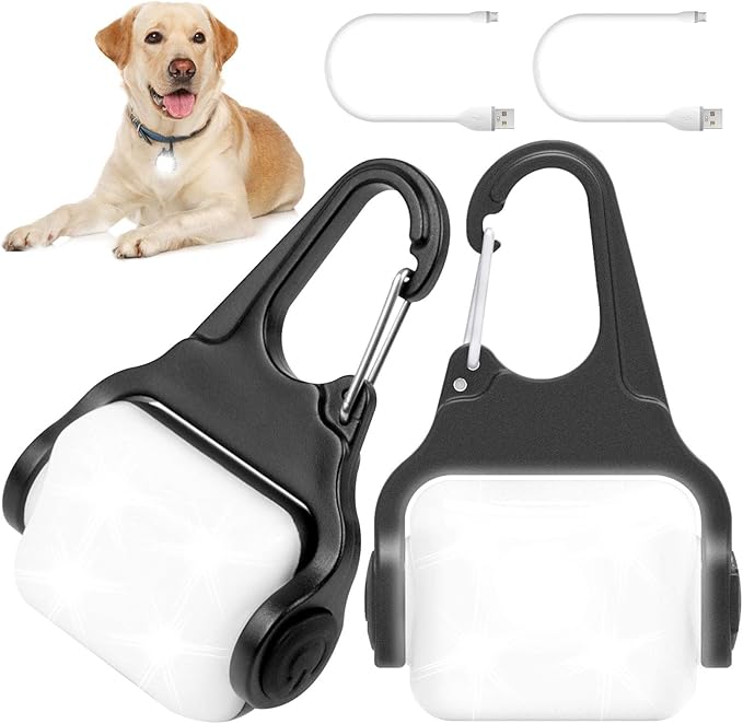 Dog Lights for Night Walking, Clip on Dog Collar Light - 3 Modes, USB-C Rechargeable, IP65
