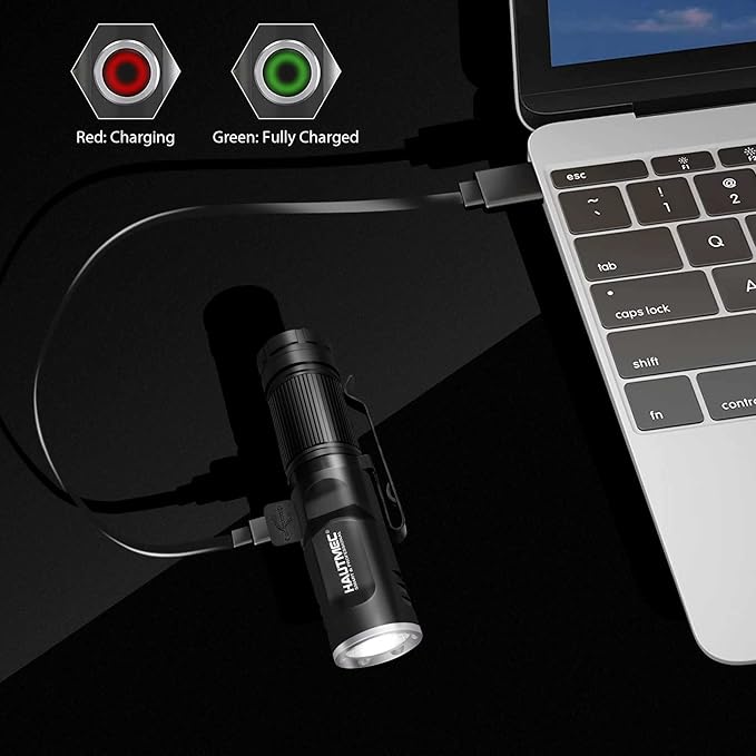 HAUTMEC Rechargeable LED Flashlights 500 High Lumens Super Bright Magnetic Flashlight Waterproof