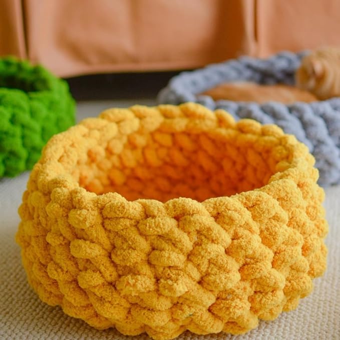 Cat Nest Bed ??Premium Handwoven Washable Extra Soft Round Cave House for Indoor Kitten & Kitty