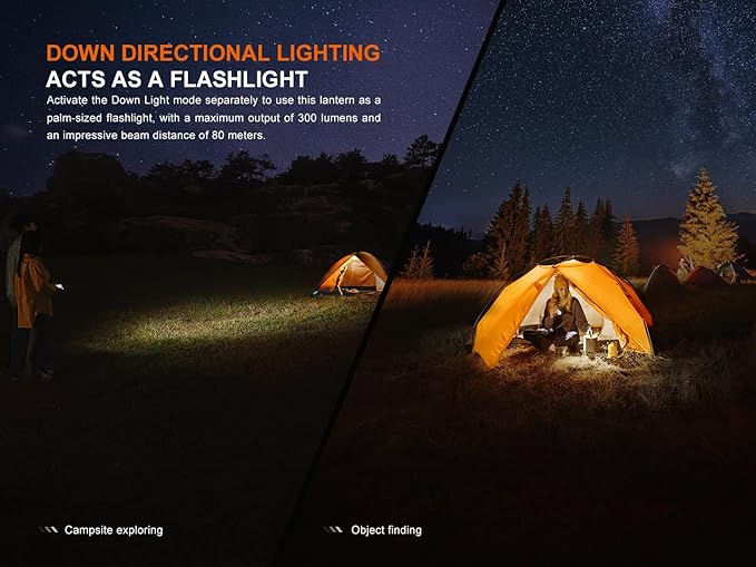 Fenix CL22R 500 Lumen Compact Lantern, USB-C Rechargeable and Multifunctional with Red Light and