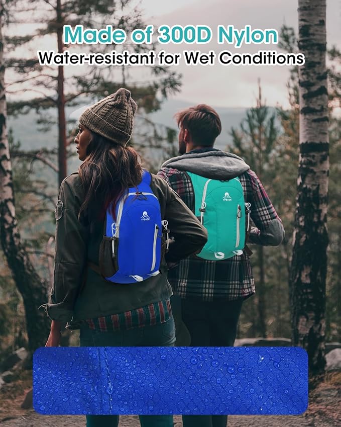 Small Hiking Backpack with Front Phone Holder, Packable Back pack with Chest and Waist Strap