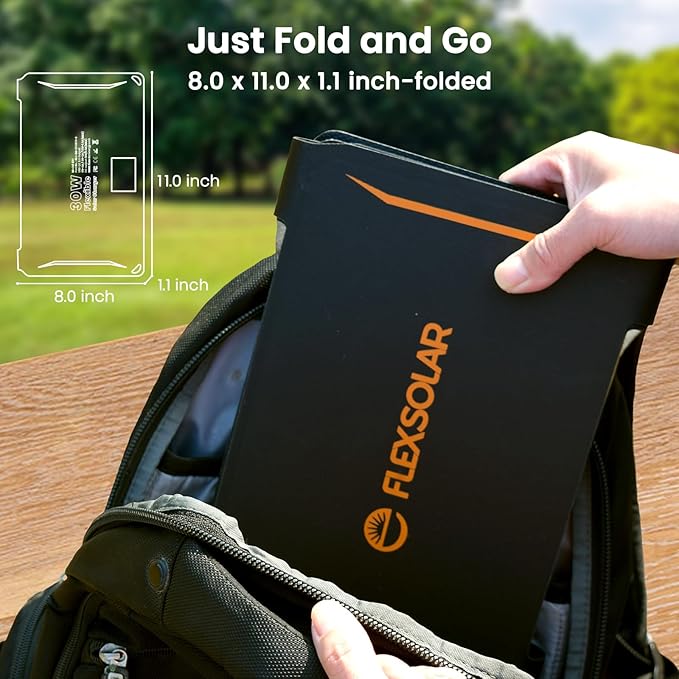 FlexSolar 30W Portable Solar Panel Chargers QC3.0 18W USB-A USB-C Output Foldable Small Power