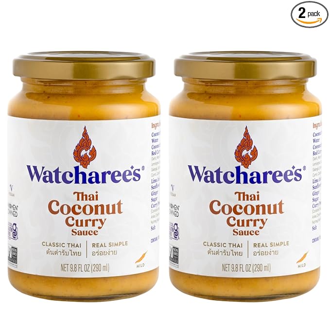 Watcharee's Authentic Thai Curry Sauces - Coconut Curry | Vegan, Non-GMO, Gluten-Free - 2 Pack (9.8