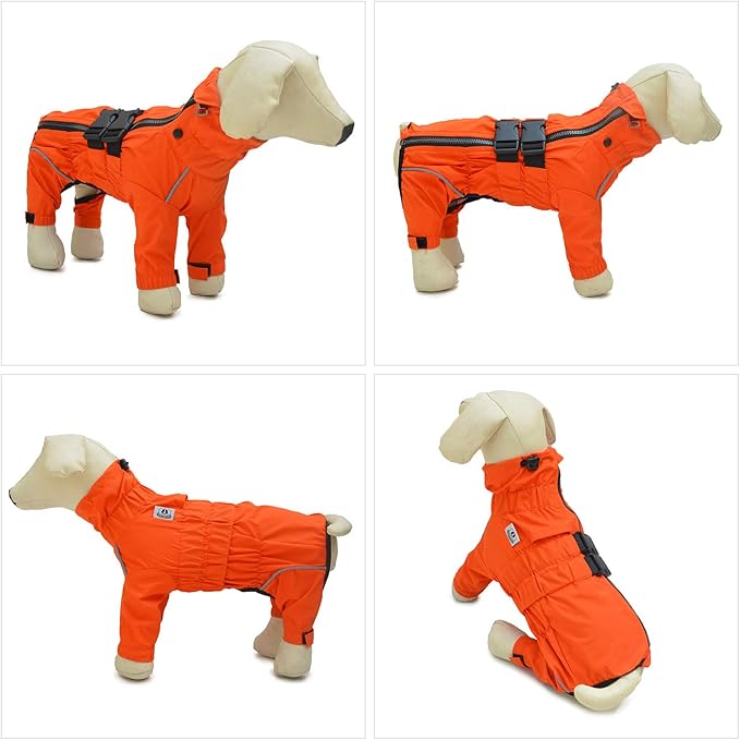 Dogs Waterproof Jacket, Lightweight Waterproof Jacket Reflective Safety Dog Raincoat Windproof