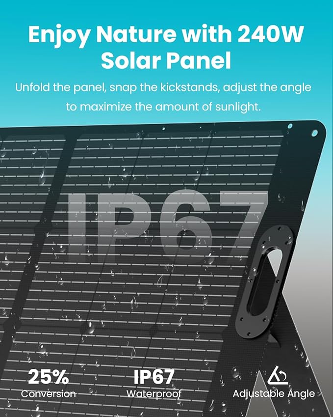 OUPES 2000W Mega 1 Solar Generator Kit with 240W Panel Included, 1024Wh LiFePO4 Battery Power