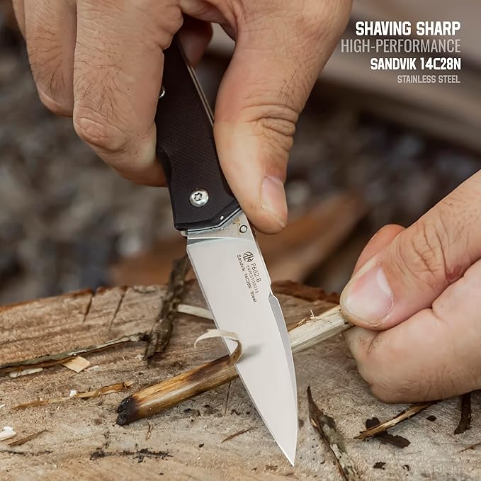 EDC Folding Small Pocket knife for men, women, 14C28N,Liner Lock,G10 Lightweight Handle, Cold