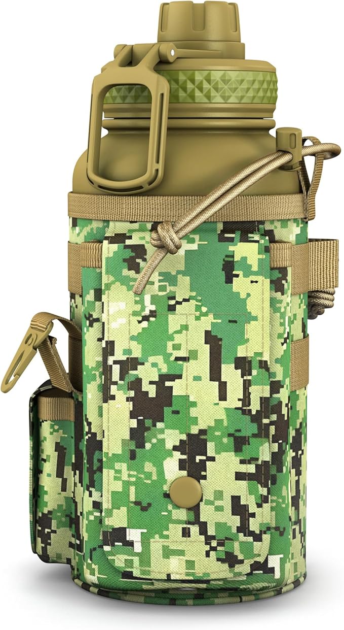Combat Canteen - 32oz Insulated Water Bottle with Paracord Handle, Stainless Steel Water Jug with