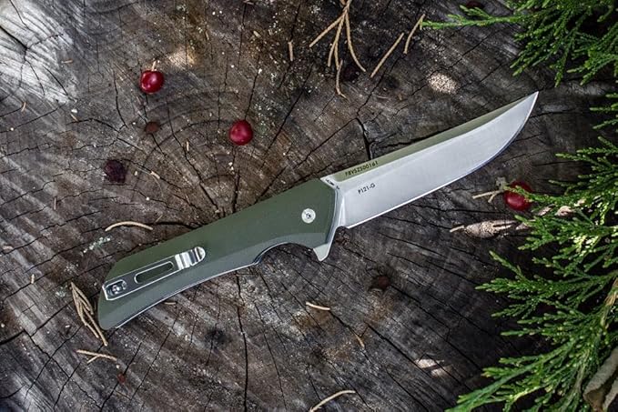Heavy Outdoor Tactical Folding Pocket Knife for men,14C28N Stainless Steel Blade,G10 Handle,Liner