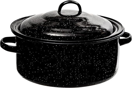 Granite 5 Qt Stockpot, Nonstick Soup Pot With Lid, Speckled Enamel Ware Cookware, Large Stock Pot