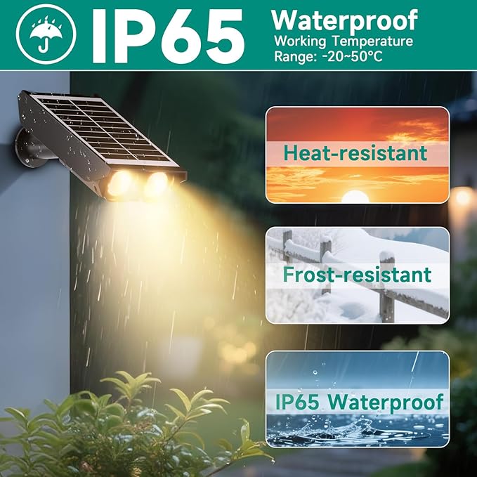 Solar Lights Outdoor Waterproof: 2 IN 1 Solar Spot Lights with 2 Lighting Modes & PC Light Guide