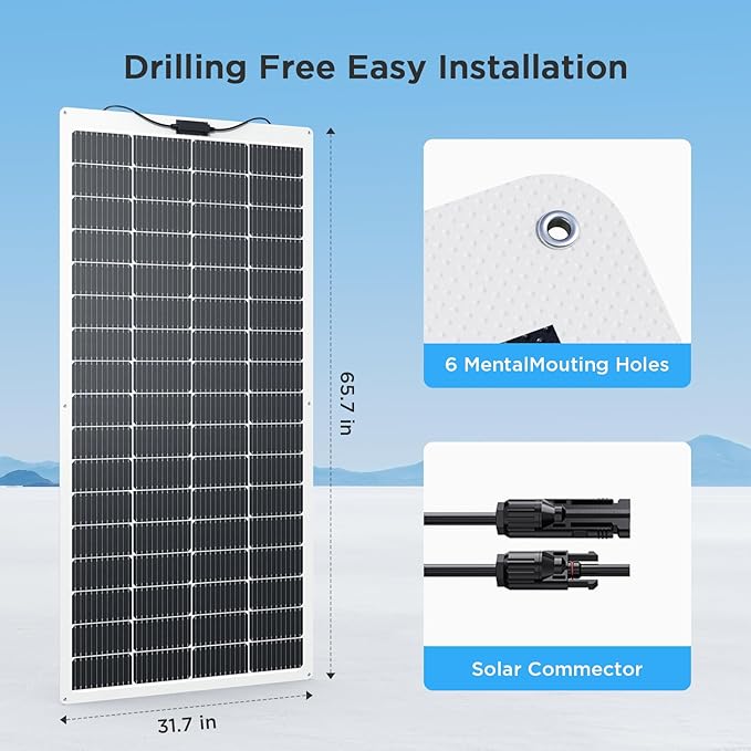 400W Flexible Solar Panel, 2PCS 200 Watt 12V/24V Solar Panel Kit, Callsun 23% High Efficiency 182