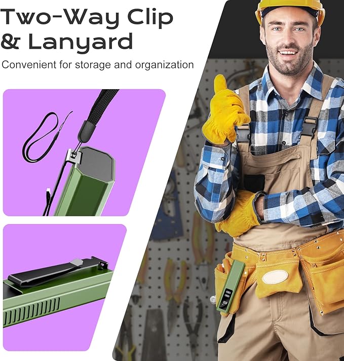 EDC Flashlight 4 in 1 Pocket Magnetic Slim Flat Flashlight High Lumens Work Light with Green Beam &