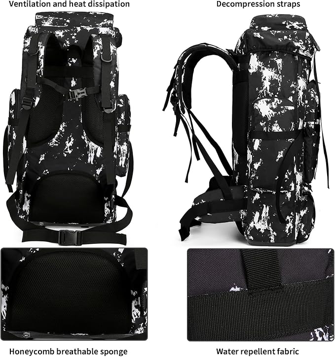 Hiking Backpack for Men 70L/100L Camping Backpack Military Rucksack Molle 3 Days Assault Pack for