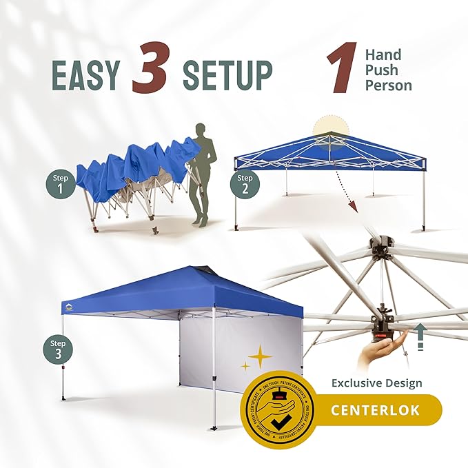 CROWN SHADES 12x12 Pop Up Canopy Tent Instant Commercial with 150D Silver Coated Fabric Including 1