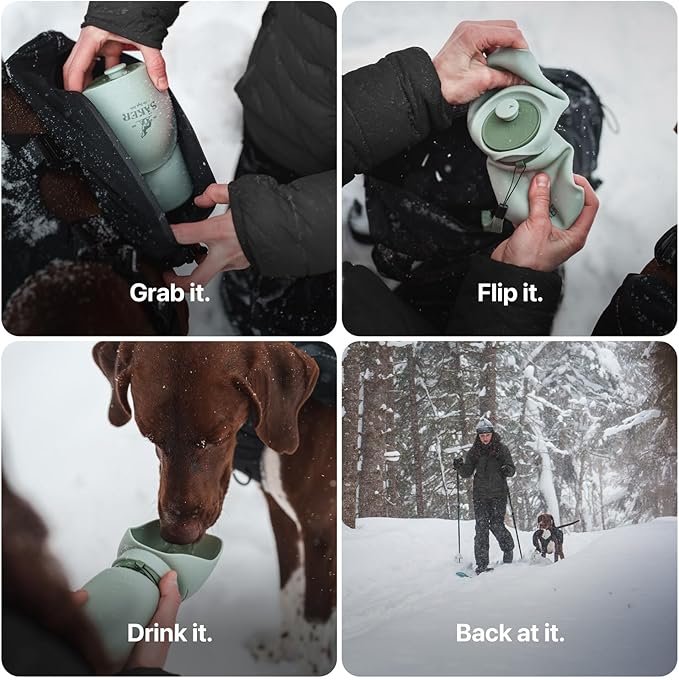 SÄKER Portable Dog Water Bottle, Collapsible Water Bottle for Dogs Perfect for Walking, Hiking and