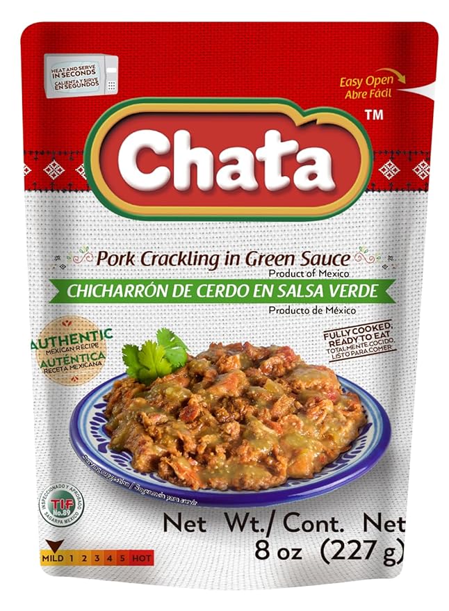 Chata Pork Crackling in Salsa Verde, 8 oz, Pack of 1