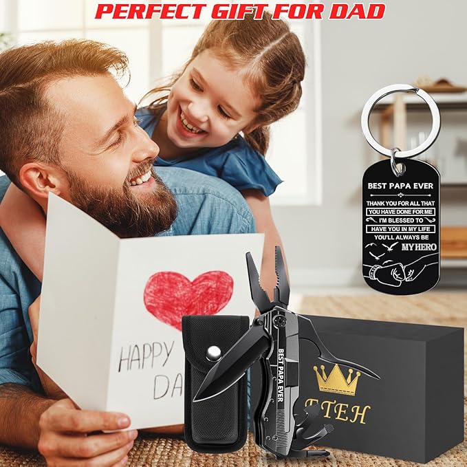 Gifts for Papa from Daughter Son Grandkids,Fathers Day Birthday Christmas Papa Gifts,Multitool