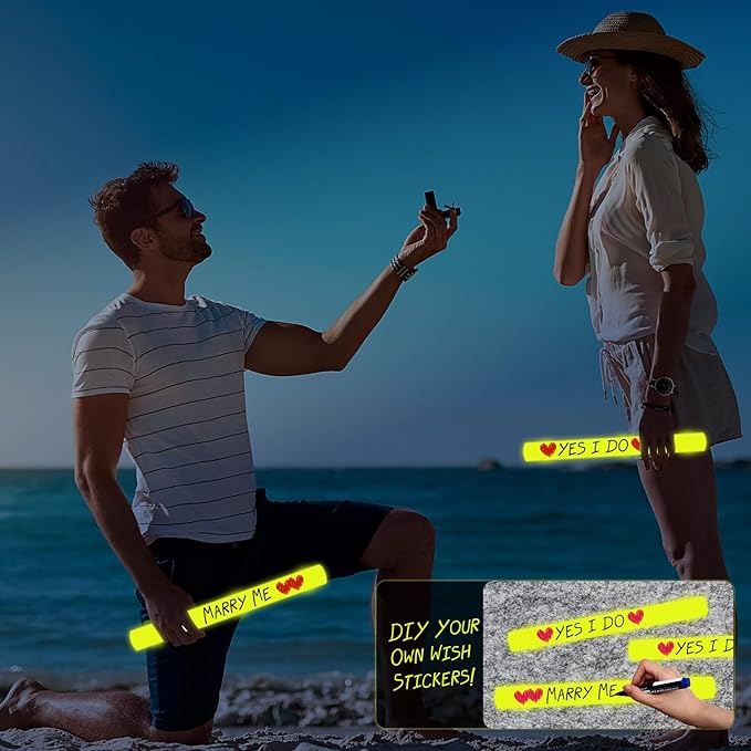48Pack LED Glow Foam Sticks Bulk,Light Up Glow Sticks with 3 Flashing Modes,Yellow Glow Wands Party