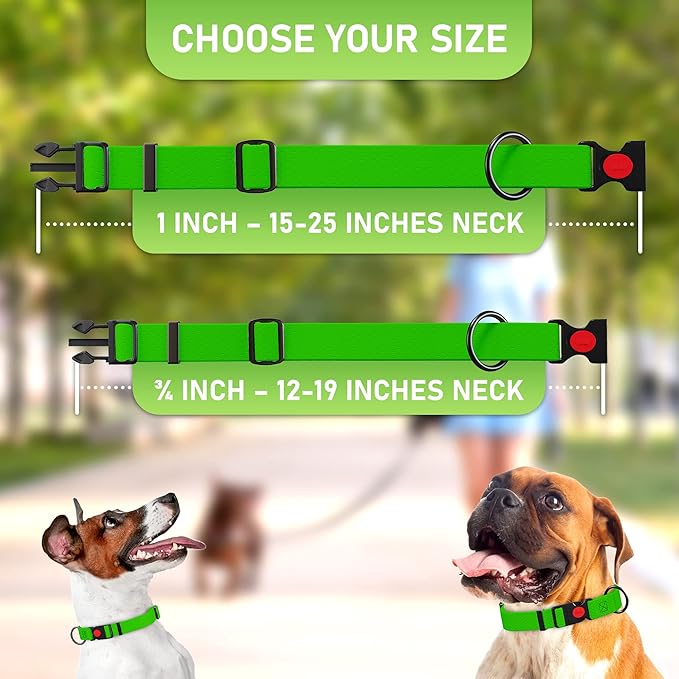 Adjustable Dog Collar with Safety Lock Buckle - Made in USA - Honeycomb Waterproof Heavy Duty Dog