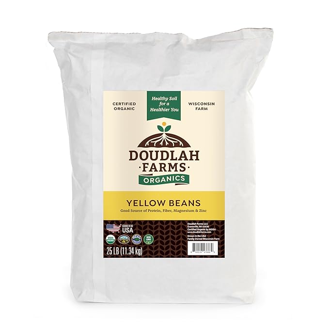 Organic Yellow Canary Beans 25 lb Bulk - Non-GMO, USDA Organic, Tested Clean Certified, Vegan