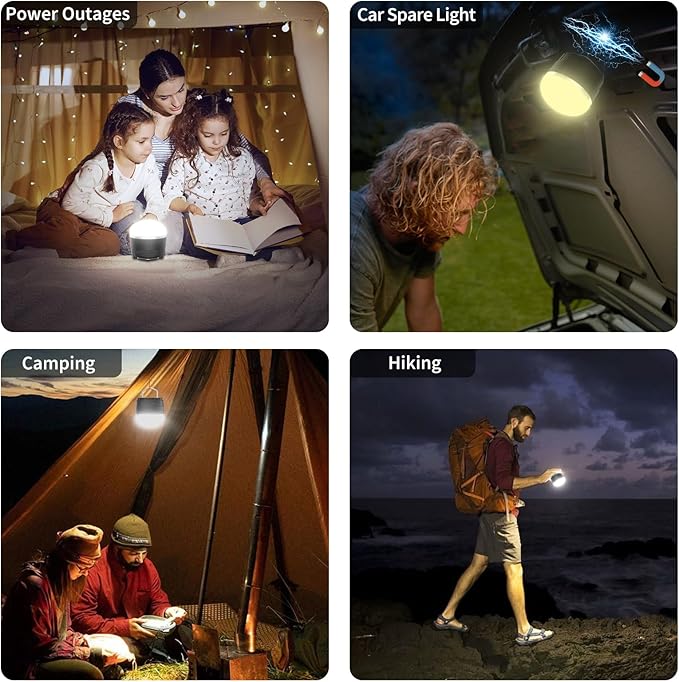 1000LM Rechargeable Camping Lantern, 110H Runtime Compact Portable Tent Light with 5 Brightness