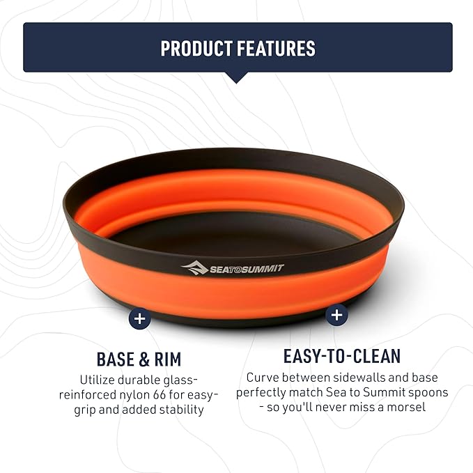 Sea to Summit Frontier Ultralight Collapsible Bowl, Large (30 fl oz), Sulphur Yellow