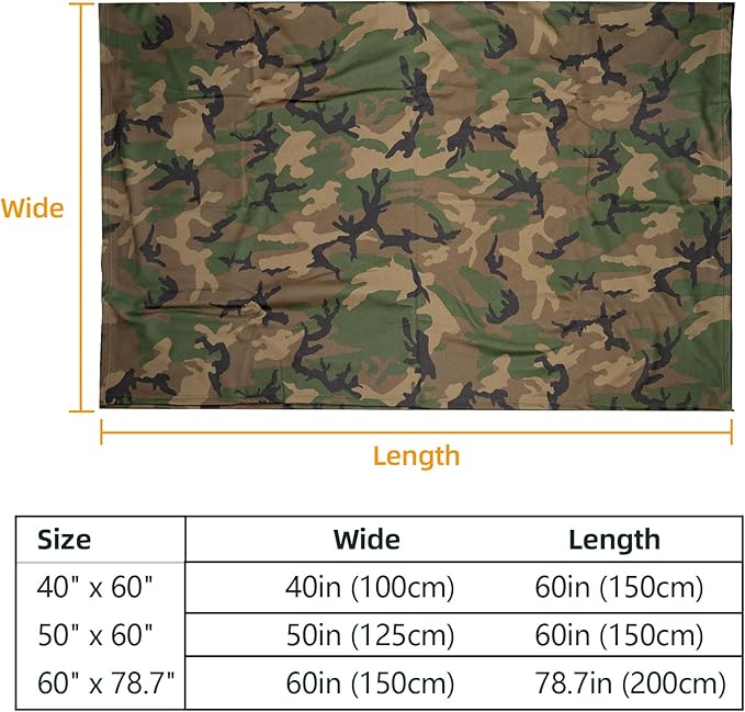 Camo Throw Blanket for Couch Sofa Soft Cozy Blankets Fleece Warm Lightweight Bedding Blanket for