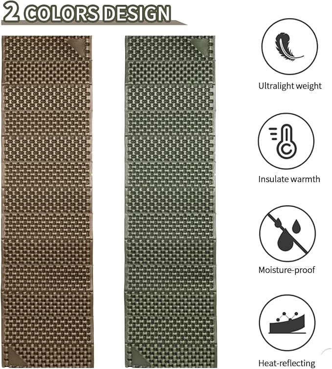 Foam Camping Pads for Hiking, Ultralight Closed Cell Mattress, Waterproof Soft Mat for Adults, Wide